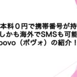 基本料0円で携帯番号が持てて、しかも海外でSMSも可能! povo(ポヴォ)の紹介!